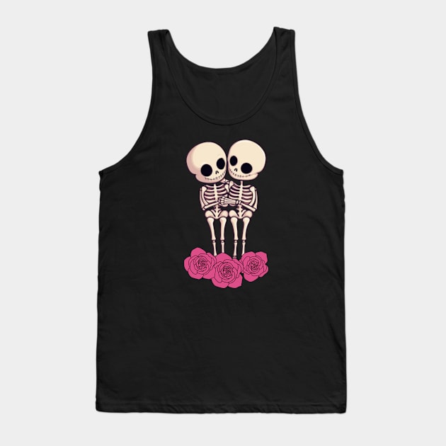 Preppy Skeleton, valentines day, pink skull Tank Top by Pattyld